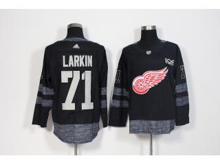 2017-2018 Adidas 100th Anniversary Detroit Red Wings 71 Philip Larkin Ice Hockey Jersey Black