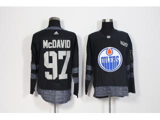 2017-2018 Adidas 100th Anniversary Edmonton Oilers 97 Connor McDavid Ice Hockey Jersey Black