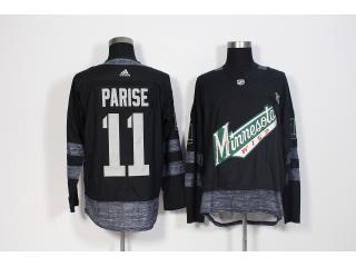 2017-2018 Adidas 100th Anniversary Minnesota Wild 11 Zach Parise Ice Hockey Jersey Black