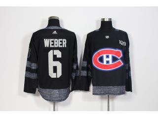 2017-2018 Adidas 100th Anniversary Montreal Canadiens 6 Shea Weber Ice Hockey Jersey Black