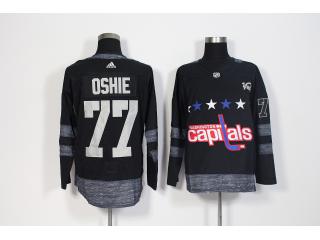 2017-2018 Adidas 100th Anniversary Washington Capitals 77 T.J. Oshie Ice Hockey Jersey Black