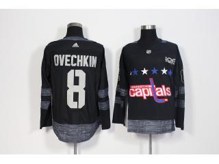 2017-2018 Adidas 100th Anniversary Washington Capitals 8 Alex Ovechkin Ice Hockey Jersey Black