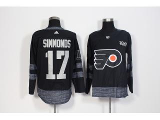 2017-2018 Adidas 100th Anniversary Philadelphia Flyers 17 Wayne Simmonds Ice Hockey Jersey Black