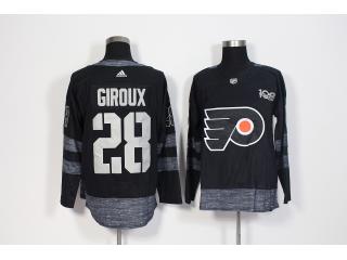 2017-2018 Adidas 100th Anniversary Philadelphia Flyers 28 Claude Giroux Ice Hockey Jersey Black