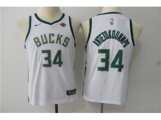 Youth 2017-2018 Nike Milwaukee Bucks 34 Giannis Antetokounmpo Basketball Jersey White Fan Editionon