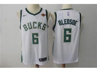 2017-2018 Nike Milwaukee Bucks 6 Eric Bledsoe Basketball Jersey White Fan Edition