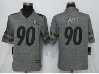 Pittsburgh Steelers 90 T.J. Watt Stitched Gridiron Gray Limited Jersey