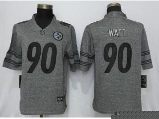 Pittsburgh Steelers 90 T.J. Watt Stitched Gridiron Gray Limited Jersey