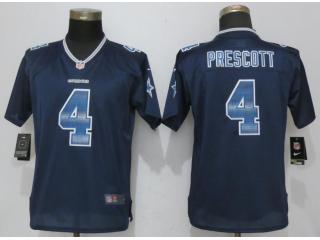 Women Dallas Cowboys 4 Dak Prescott Navy Blue Strobe Elite Jersey