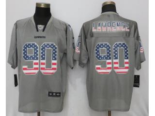 Dallas Cowboys 90 Demarcus Lawrence USA Flag Fashion Gray Elite Jersey