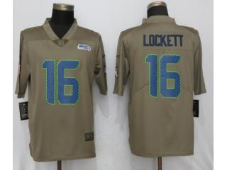 Seattle Seahawks 16 Tyler Lockett Olive Salute To Service Limited Jersey