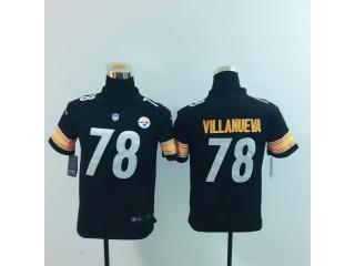 Youth Pittsburgh Steelers 78 Alejandro Villanueva Football Jersey Black