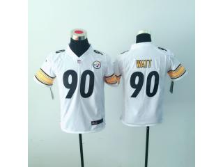 Youth Pittsburgh Steelers 90 T.J. Watt Football Jersey White