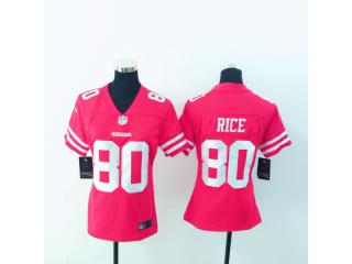 Women San Francisco 49ers 80 Jerry Rice Football Jersey Legend Red