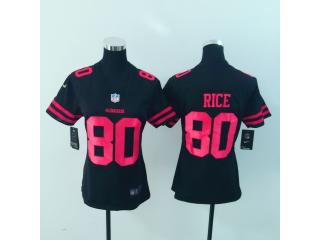 Women San Francisco 49ers 80 Jerry Rice Football Jersey Legend Black