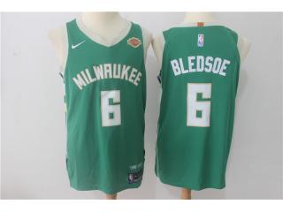 2017-2018 Nike Milwaukee Bucks 6 Eric Bledsoe Basketball Jersey Green Player Edition