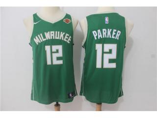 2017-2018 Nike Milwaukee Bucks 12 Jabari Parker Basketball Jersey Green Fan Edition