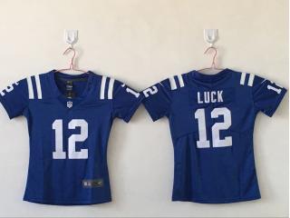 Women Indianapolis Colts 12 Andrew Luck Football Jersey Legend Blue