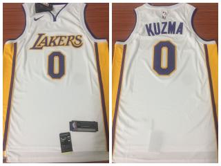 Nike Los Angeles Lakers 0 Kyle Kuzma Basketball Jersey White Fan Edition