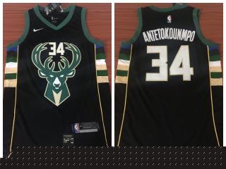 Nike Milwaukee Bucks 34 Giannis Antetokounmpo Basketball Jersey Black Fan Edition