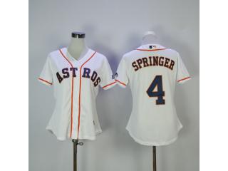 Women Houston Astros 4 George Springer Baseball Jersey White