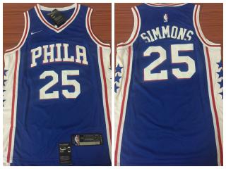 Nike Philadelphia 76ers 25 Ben simmons Basketball Jersey Blue Fan Edition