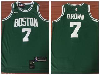 Nike Boston Celtics 7 Jaylen Brown Basketball Jersey Green Fan Edition