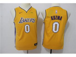 Youth 2017-2018 Nike Los Angeles Lakers 0 Kyle Kuzma Basketball Jersey Yellow Fan Edition