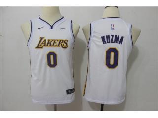 Youth 2017-2018 Nike Los Angeles Lakers 0 Kyle Kuzma Basketball Jersey White Fan Edition