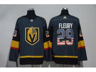 Adidas Vegas Golden Knights 29 Marc-Andre Fleury Ice Hockey Jersey Navy Gray National flag