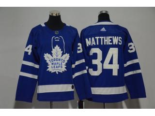 Women Adidas Toronto Maple Leafs 34 Auston Matthews Ice Hockey Jersey Blue