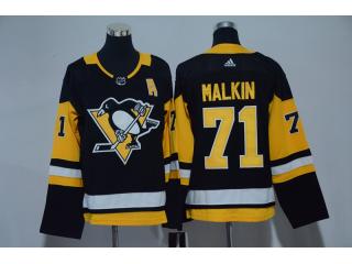 Women 2017-Adidas Pittsburgh Penguins 71 Evgeni Malkin Ice Hockey Jersey Black