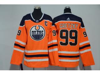 Youth Adidas Edmonton Oilers 99 Wayne Gretzky Ice Hockey Jersey Orange