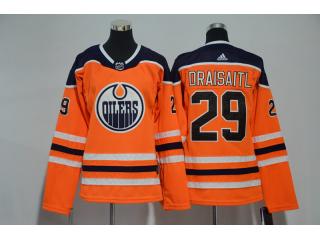 Women Adidas Edmonton Oilers 29 Leon Draisaitl Ice Hockey Jersey Orange
