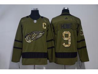 Adidas Detroit Red Wings 9 Gordie Howe Hockey Jersey Army Green