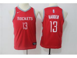 Youth 2017 -2018 Nike Houston Rockets 13 James Harden Basketball Jersey Red Fan Edition