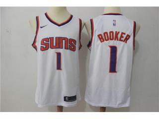 Nike Phoenix Suns 1 Devin Booker Basketball Jersey White Fan Edition