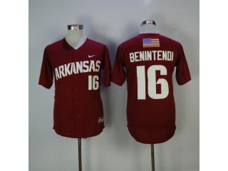 NCAA wild boar 16Andrew Benintendi Baseball Jersey jujube red