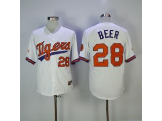 NCAA Clemson Tigers 28 SETH BEER Baseball Jersey White