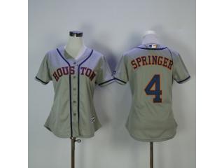 Women Houston Astros 4 George Springer Baseball Jersey Gray