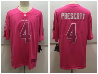 Dallas Cowboys 4 Dak Prescott Football Jersey Legend Pink Red