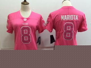 Women Tennessee Titans 8 Marcus Mariota Football Jersey Legend Pink Red