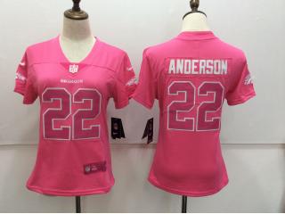 Women Denver Broncos 22 C. J. Anderson Football Jersey Legend Pink Red