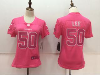 Women Dallas Cowboys 50 Sean Lee Football Jersey Legend Pink Red