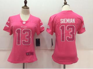 Women Denver Broncos 13 Trevor Siemian Football Jersey Legend Pink Red