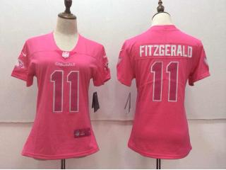 Women Arizona Cardinals 11 Larry Fitzgerald Vapor Limited Football Jersey Pink Red