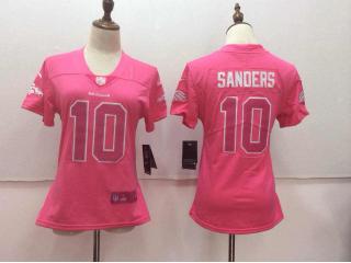 Women Denver Broncos 10 Emmanuel Sanders Football Jersey Legend Pink Red