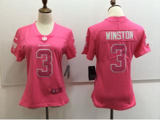 Women Tampa Bay Buccaneers 3 Jameis Winston Football Jersey Legend Pink Red
