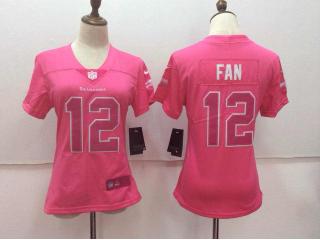 Women Seattle Seahawks 12 12th Fan Football Jersey Legend Pink Red