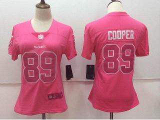 Women Oakland Raiders 89 Amari Cooper Football Jersey Legend Pink Red